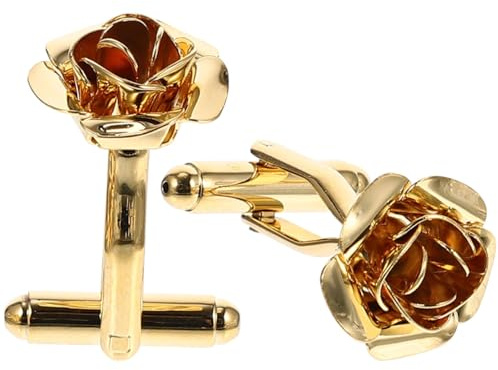 SHERCHPRY Boutons De Manchette Rose Homme 1 Paire Accessoires De Chemise En Cuivre 3X1.5Cm Pour Mariage Costume Et Tenue Business