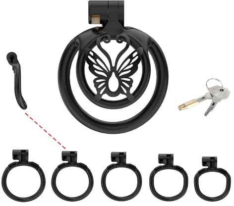 Keuschheitskäfig Herren Extrem Curved Cockringe Abstinenz SM Bondage Chastity Cage Male Sexspielzeug Für Männer (WX-4,Black)