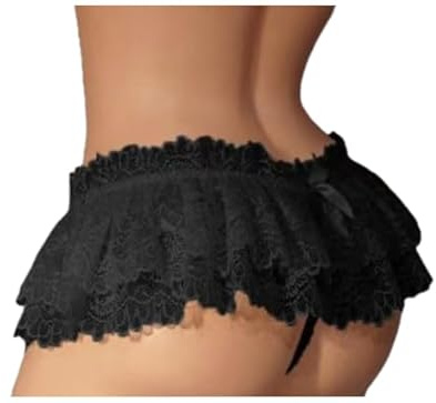 KWTF Sissy – sous-vêtements en Dentelle pour Hommes, Mini Jupe à Volants, Costume croisé, Culotte, String, Slip de Bikini pour Hommes Gays