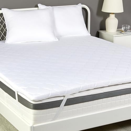 Amazon Basics Matratzentopper Komfortschaum 160 x 200 x 6 cm, Topper mit Waschbarem Bezug, Weiß