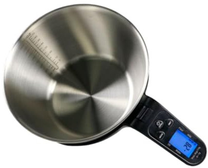 perfk Digitale Küchenwaage mit Schüssel Und Messbecher, 5 Kg Kapazität, für Die Zubereitung von Lebensmitteln, Schwarz