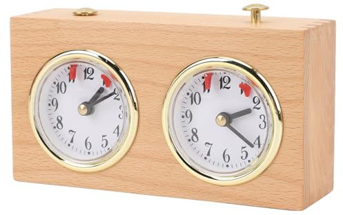 Schachuhr-Timer, professionelle mechanische analoge Schachuhr, aufziehbarer hölzerner Vintage-Schachtimer für internationales und chinesisches Schach, Schachuhr-Spieltimer