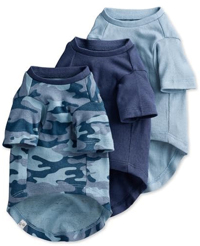 Pet Passion Toby II Dog T-Shirt, 3 Pack, Navy Camo, Medium