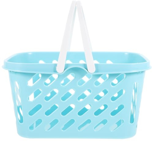 Garneck Cestino Portaoggetti Mini in Plastica con Manici Ribaltabili Contenitore Aperto per Uso Domestico Piccolo Organizer Portaoggetti per Scrivania e Spesa Pratico Contenitore per