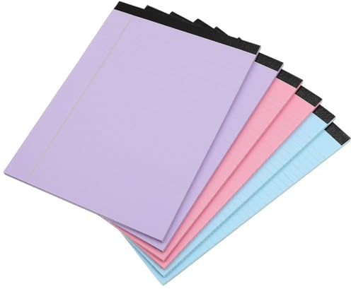 MAGICLULU Blocchi Note Tascabili a Righe per College, Formato A4 214x295 Mm, Carta Pregiata Resistente All’inchiostro, Pagine Staccabili, Set da 6 Pezzi per Ufficio, Scuola e Appunti