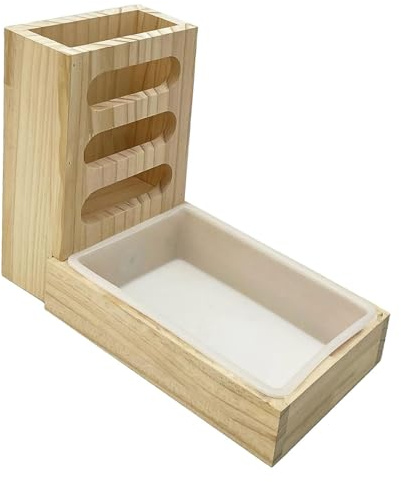 QUXVUIS Comedero para Animales pequeños, Bandeja de Arena para Chinchillas, construcción ecológica de para Madera, solución práctica para el Cuidado de