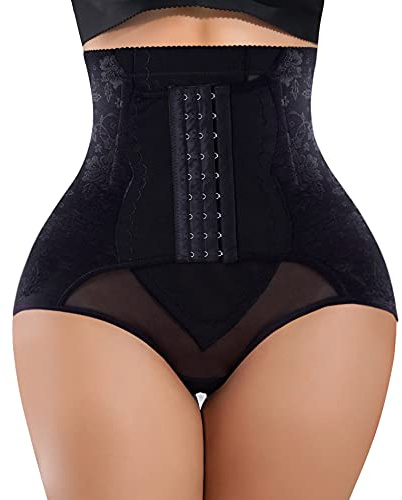 Bafully Hi-Waist Trainer Butt Lifter Tummy Control Panty Body Shaper for Women (Black, L)