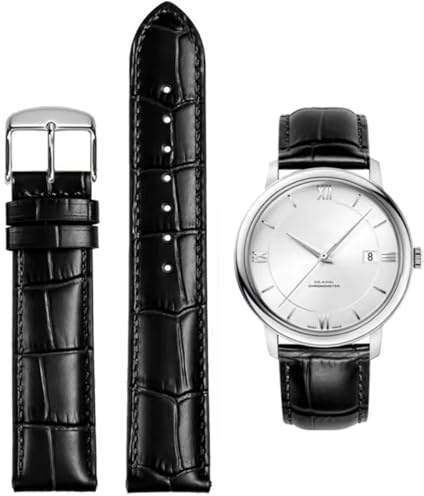 FOUUA Correa de reloj Correa de cuero genuino Correa de pulsera de repuesto en relieve de cocodrilo Oro Plata 12 13 14 15 16 17 18 19 20 21 22 24 mm