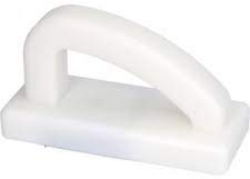 Rascador para la limpieza de tablas y cepos de polietileno 17 x 7 cm blanco