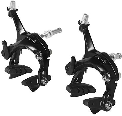 SENQI Road Bicycle Brake Fixed Gear Bike Brake Front and Rear Caliper Brake, Bicycle Parts C Bakes 47-57mm Bike Parts(Black 1 Pair)