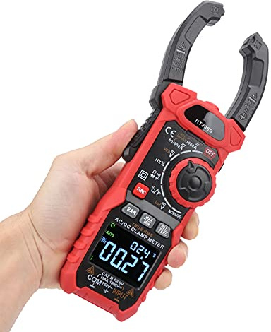 AC/DC Digitales Stromzangen-Multimeter HT208D Digitalanzeige Haushalts-Außen-Multimeter Tragbares Spannungs-Amperemeter