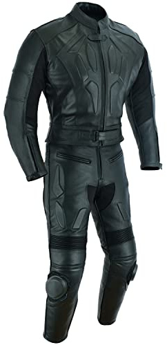 PROANTI Combinaison de moto en cuir pour motard en deux parties en cuir, Noir , S