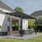 Pratt & Söhne Terrassenüberdachung aus Aluminium 406 x 258 x 285 cm - Pavillon inkl. Hohlkammerplatten Transparent - Carport Pergola Veranda - Anthrazit