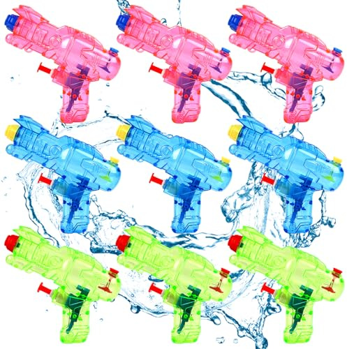SULOLI 9pcs Pistolets à Eau Coloré Pistolet a Eau Jouet Piscine d'été