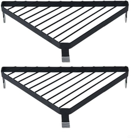 Scaffale triangolare in ferro battuto per cucina, elegante organizer in metallo per pentole e padelle (nero)