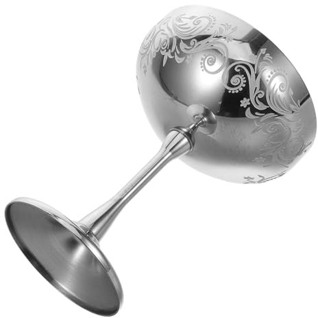 ULTECHNOVO Bicchiere Decorativo Piedini Disegni Floreali Acciaio Inossidabile Resistente Facile Da Pulire Finitura Lucida Per Gelato Dessert Feste e Decorazioni