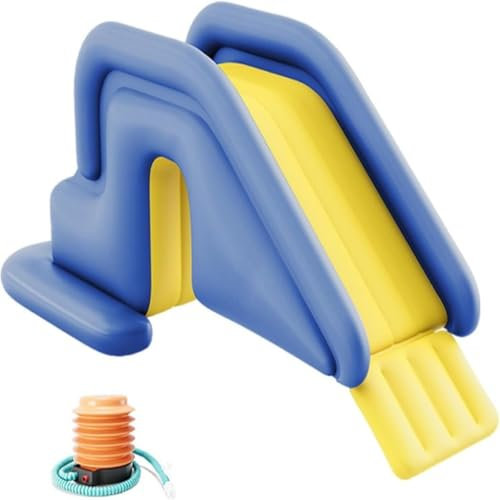 Toboggan Gonflable-Piscine-Toboggan Aquatique Gonflable Jouets Aquatiques Amusants(Gris)