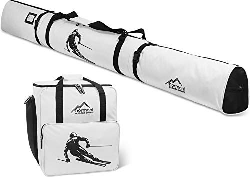 normani Skitasche und Skischuhtasche im Set 170cm oder 200cm mit integriertes Adressfeld Farbe Weiß Größe 170 cm
