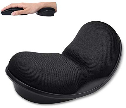 DUBENS Repose-poignet ergonomique pour gauchers et droitiers, repose-poignet avec rembourrage en mousse pour souris ergonomique pour soulager le poignet (noir)