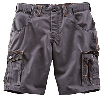 Terrax Workwear Herren Arbeitsshorts mit integriertem Gürtel - Arbeitshose Shorts mit vielen Taschen in Anthrazit-Schwarz Größe 48