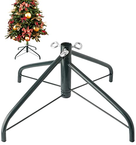 EZYDECOR Metall-Weihnachtsbaumständer für künstlichen Baum 17,7 Weihnachtsbaumsockel Klappständer für echten Weihnachtsbaum (grün)