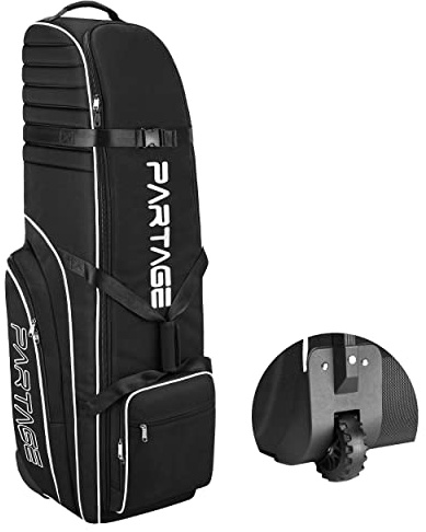 Partage Borsa da viaggio da golf con ruote, custodia da viaggio per linee aeree, Oxford 900D resistente, colore nero