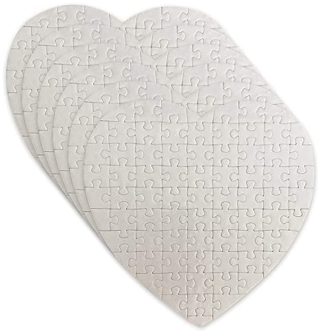 MR.R 6 Sets Sublimation Blanks Heart Photo Paper Puzzles Frame DIY Thermal Heat Press Transfer Printing Crafts Puzzle…