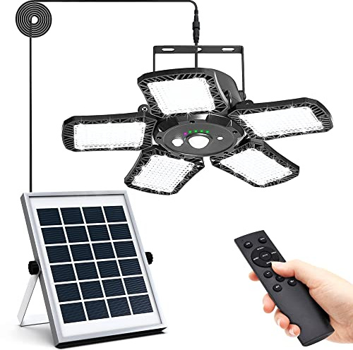 SUBOSI Solarlampen Solar Hängelampen für Außen Innen,160LED 1200LM 6 Modi Solarleuchte mit Fernbedienung Bewegungsmelder IP65 Wasserdichte Solar Wandleuchte Solarpanel Licht,120°Beleuchtungswinkel