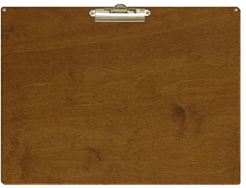 Bütic Holz Klemmbrett Standardform Teak für DIN A3 A4 A5 A6 mit 2 Ösen aus 3mm starkem Birkensperrholz mit Klarlack versiegelt