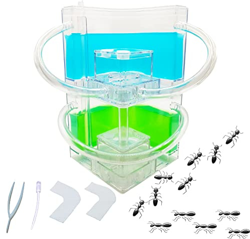 EXBEPE Large 2 Layer Gel Ant Colony Ecosystem Terrarium, Ant Habitat Science Learning Kit