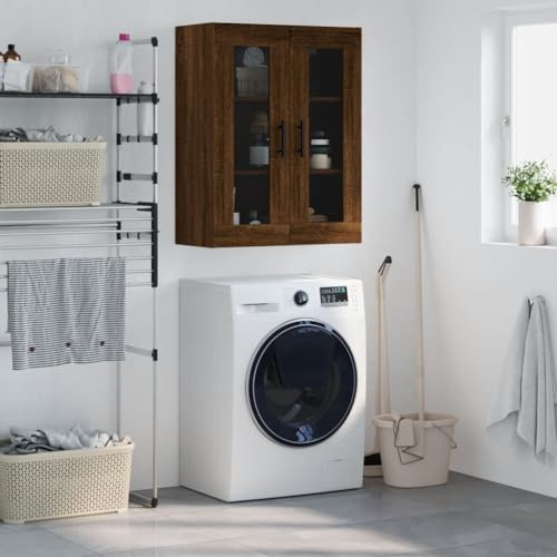FIRBNUS Mobile a Parete Rovere Marrone 69,5x34x90 cm Pensile Bagno Sospeso Pensili Cucina Mobiletto Bagno Salvaspazio Libreria Da Parete Sospesa Armadietto Versatile Pensile Soggiorno Elegante
