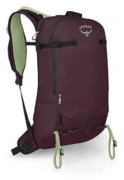 Osprey Firn 18L Ski and Snowboard Backpack, Elderberry Purple/Peppermint Green, Medium/Large