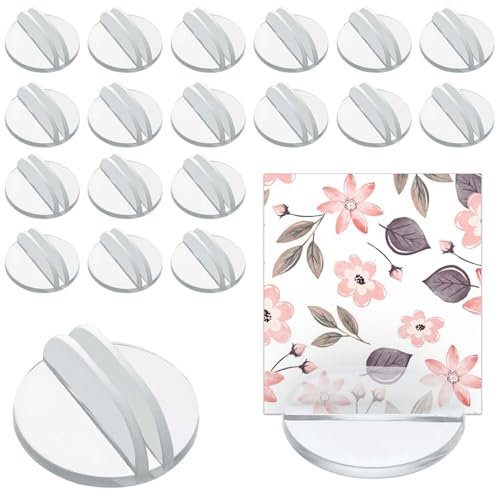 Card Stands,50 pcs Acrylic Table Number Holders Translucent Plastic Place Card Holders Clear Card Display Stand Game Piece Holders for Wedding Cards Photos Memos Pictures