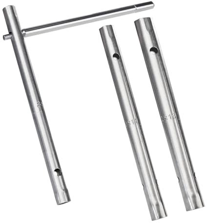 HAUTMEC 3 Pcs Tubular Box TapSpanner Wrench Set With Tommy Bar, Dual-Ended Socket Wrench, Plumber Repair Metric Tap Spanner - 8/9mm, 10/11mm, 12/13mm