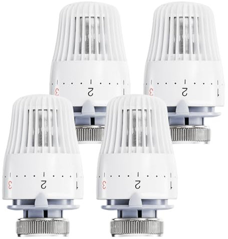 Thermostatkopf Heizkörperventil, 4 Stück Heizungsthermostat Mit Nullstellung, Thermostatventil Heizkörper Für Gewinde M 30 X 1,5, Heizkörperthermostat Für Badezimmer Küchenspüle
