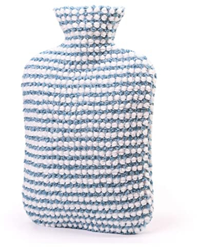 DICEVER Hot Water Bottle with Soft Cover, 2L Hot Water Bag for Menstrual Cramps, Neck and Shoulder Pain Relief, Hot and Cold Therapies, Hand Feet Warmer, Blue