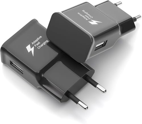 Prise USB Chargeur Rapide Compatible avec Samsung Galaxy A20e A20 A21s A22 A32 A40 A41 A42 A50 A51 S10 S9 S8 Note 10/9 /8, 2 Pack Bloc Adaptateur Secteur Mural pour Tab A9 A9+ Tab s6 Lite (Non Câble)
