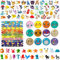 YFCHOTI Mitgebsel Kindergeburtstag Gastgeschenke, 98pcs Kinder Geburtstag Mitbringsel Set mit Minifiguren Button-Anstecker Schnapparmbänder Aufkleber, Party Kleine Geschenke Give Aways Jungen Mädchen