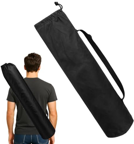 Huybaa Sonnenschirm Schutzhülle 145 cm – Wasserdichte Schutzabdeckung für Strandschirm und Gartenschirm, Oxford-Stoff mit Tragegriff (Schwarz)