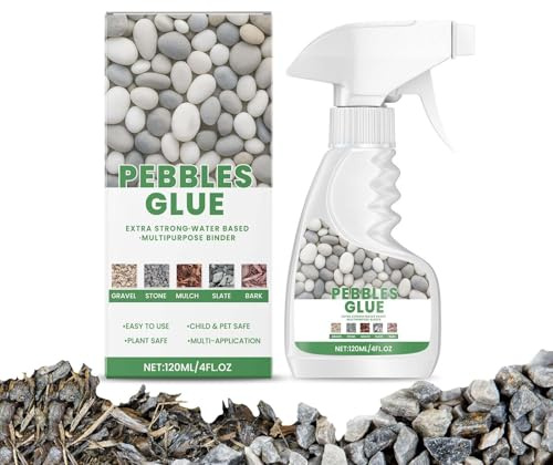 Pebble Glue, Stone Fixing Spray Resin for Garden Stones, Water-Based Stone & Pebble Binder, Resin Gravel Binder for Bonding Stones, Bark and Gravel on Borders, Patios and Garden Paths (1)
