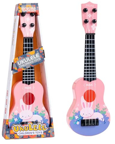 Guitare ukulélé pour Enfants, 36cm Guitare Jouet à 4 Cordes réglables, Instrument de Musique ukulélé pour Enfants, Mini Guitare Musicale éducative pour Tout-Petits Garçons Filles Cadeaux (B)
