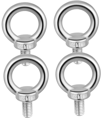 Gatuida 4 piezas Eyebolts de Acero Inoxidable con Hombro Anillos de Elevación Cargas Pesadas Alta Resistencia y Superficie Lisa Uso Industrial y Rigging Seguro