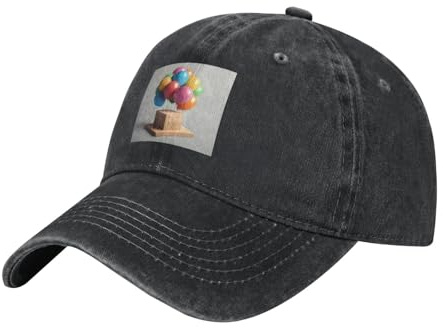 YYHWHJDE Black Baseball Cap Balloons On Wooden Block Picture Cotton Classic Hat for Men and Women, Lightweight and Breathable, Black, One Size