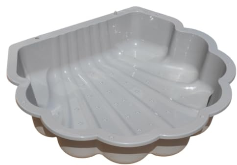 Conchiglia per sabbia e acqua, grigio con stelle, 1 pezzo, sabbiera e piscina per bambini, robusta conchiglia in plastica per giardino, terrazza e balcone, giocattolo per esterni, 1-6 anni
