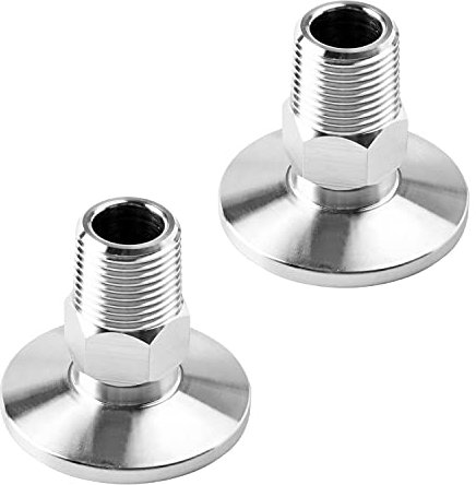 Othmro 2 Stück Sanitär Rohrverschraubung 3/8 PT Außengewinde auf 1,5 Aderendhülse Edelstahl Klemmfitting
