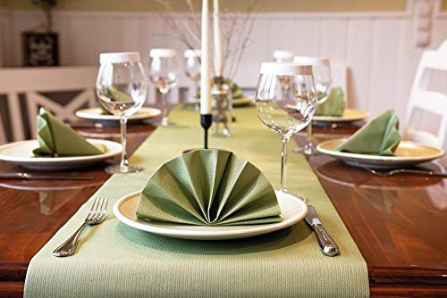 Mank Airlaid-Servietten 40 x 40 cm | perfekt für Gastronomie und Feiern | textilähnlich und saugstark | 50 Stück | Malaga (Oliv)