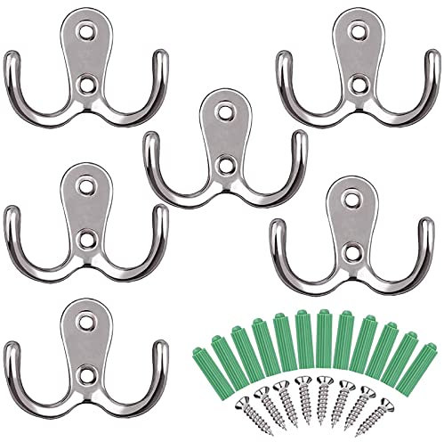 Ganchos percheros 6 Piezas Armario Estilo Retro para Colgar Ropa Abrigo Perchero Pared de Cocina Colgadores de Puerta Organizador(Plata)