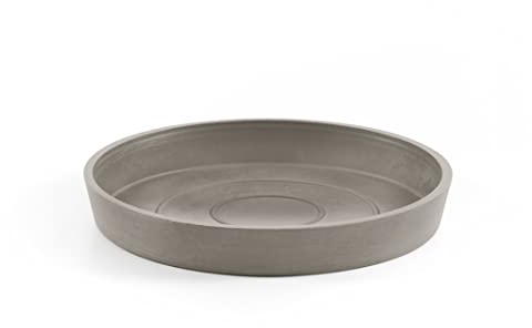 Ecopots Untersetzer für Blumentopf Amsterdam Braun Grau - Durchmesser Ø Außen 15 cm/Innen 12 cm rund klein - Unterteller für Pflanzentopf Recycling Kunststoff - Topfuntersetzer Indoor Outdoor