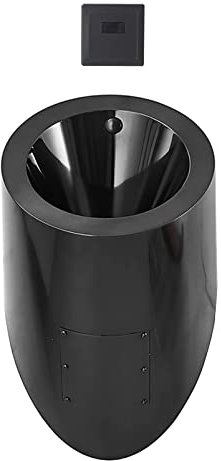 Induktives Edelstahl-Urinal, wandmontiertes Infrarot-integriertes induktives Urinal mit hocheffizientem Spülventil, stehendes Toilettenurinal für Männer, geeignet für Schulen, Pri (Silber)