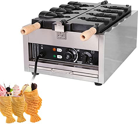 Waffle Maker Iron, Commercial Bubble Waffle Maker, Electric Grill, Commercial Jam or Ice Cream Waffle Maker Adjustable Temperature 50-300 Degrees Celsius With Timer